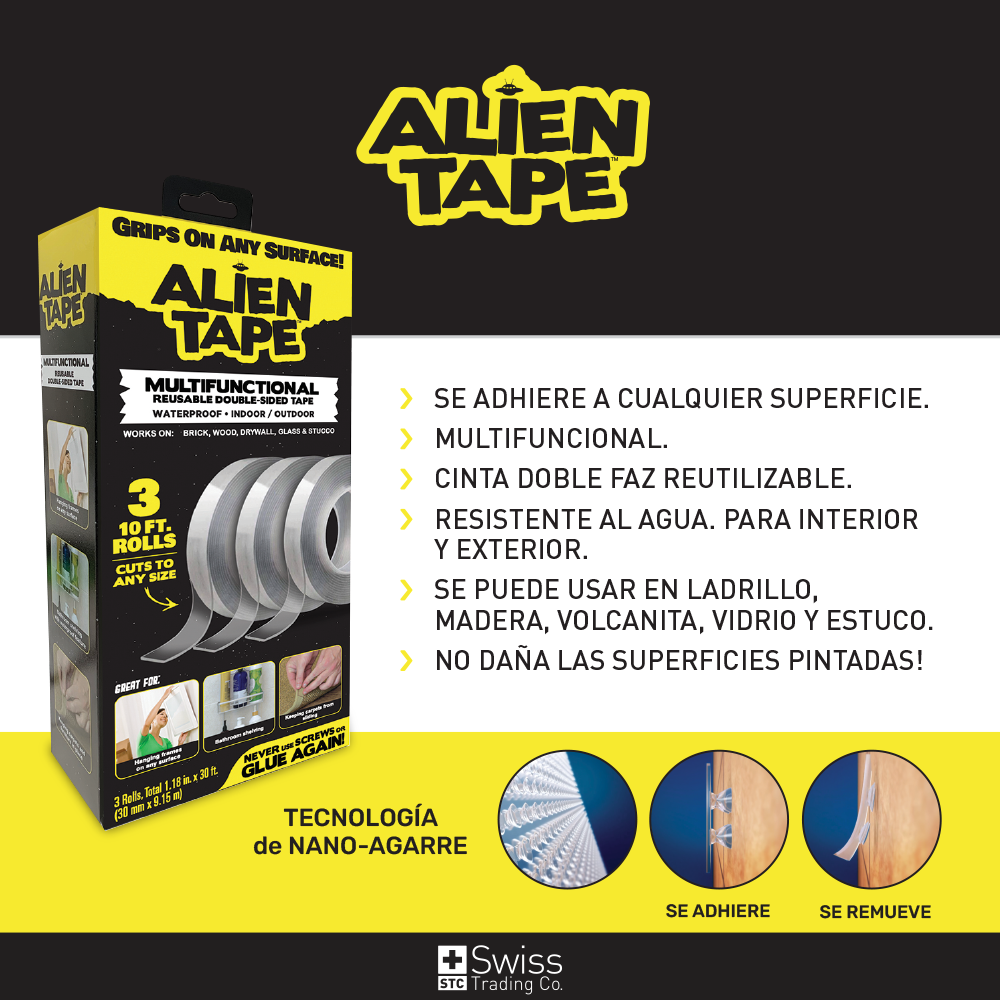 Alien Tape Nano-Cinta Doble Cara x 3
