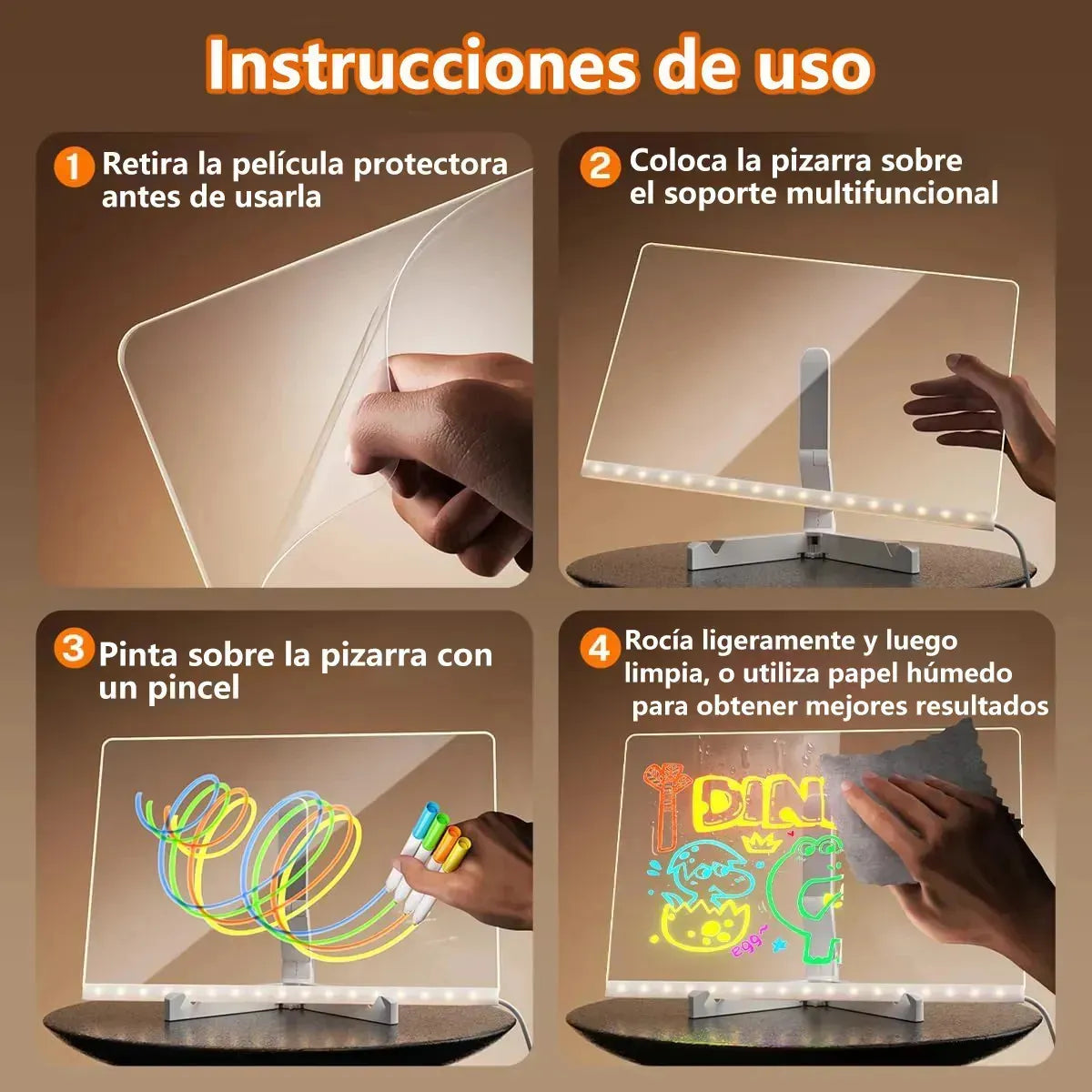 Pizarra Mágica LED Neón 20x30cm - Escribe en la Oscuridad